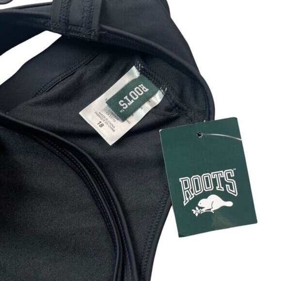 NWT ROOTS Women's Mesh Swim Top Sz 18 Black - Picture 3 of 4